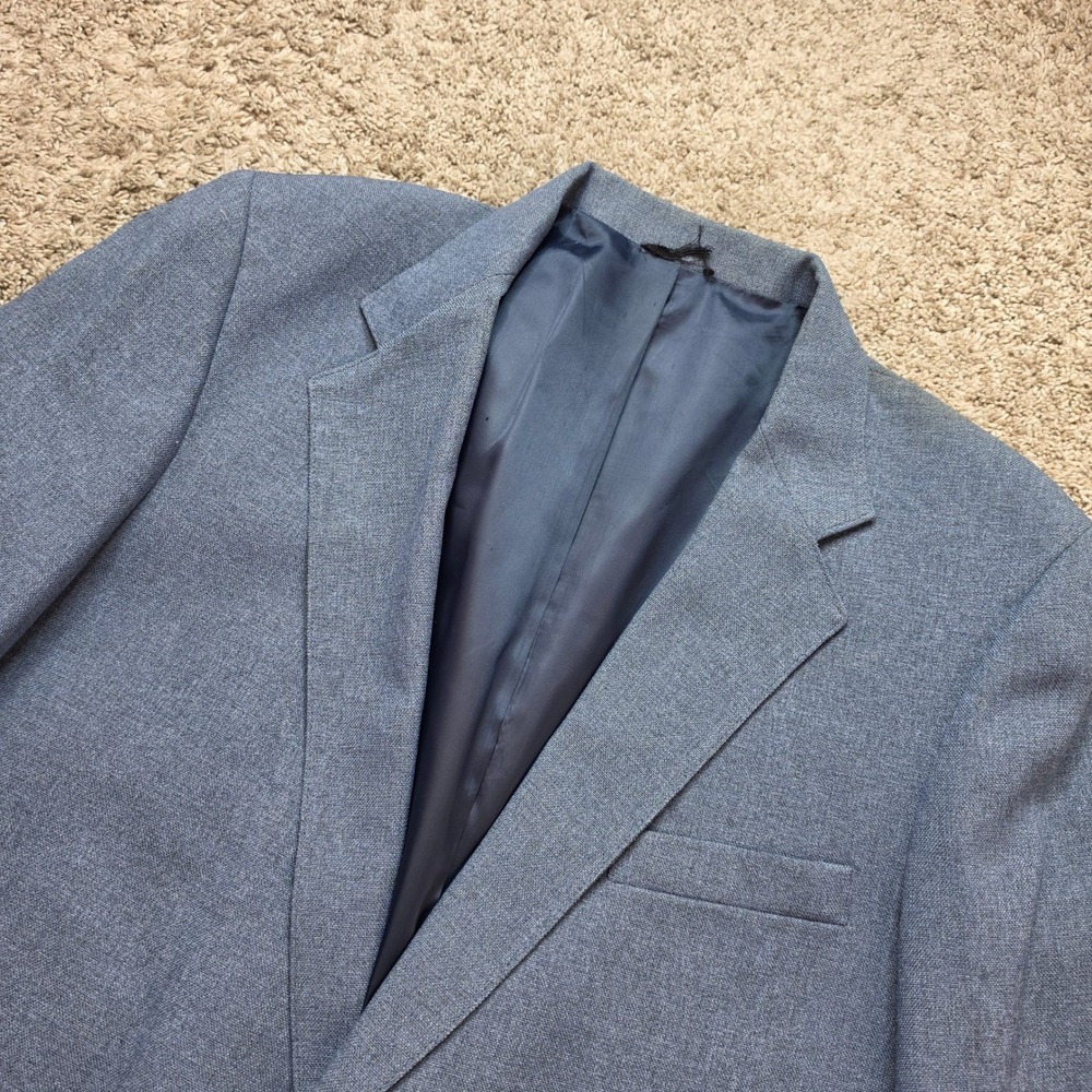 VINTAGE Levis Action Suit‎ Blazer Jacket Mens 44 Grey Blue Two Button Business